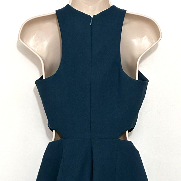 Elizabeth and James Womens Dress 2 Teal‎ Blue Emorie Cutout Halter Mini Cocktail - Picture 6 of 16
